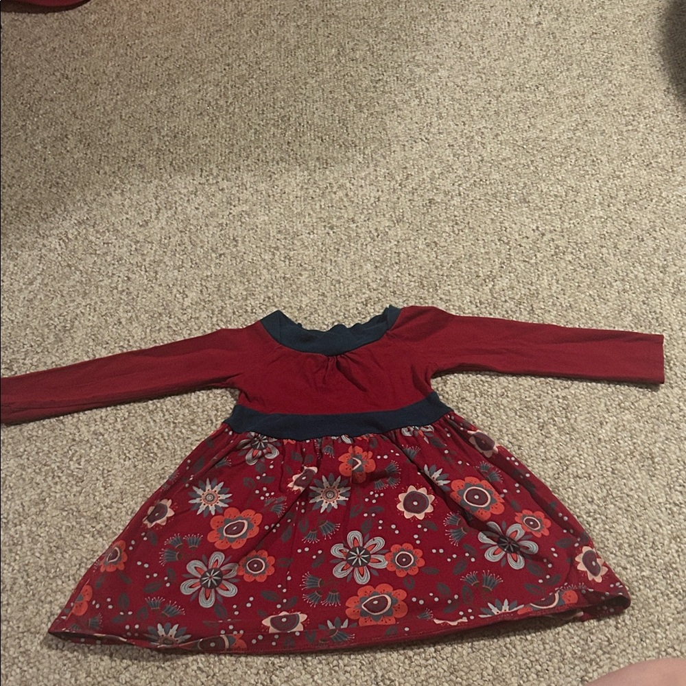 Floral Red and Blue Kids Dress Tea dress